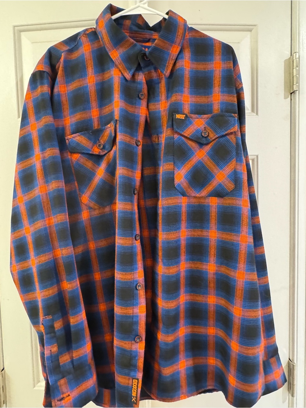 Nixon Blue & Orange Plaid Button-Up Shirt “Nos”